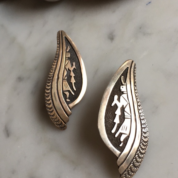 Jewelry - Native American Vintage Overlay Earrings Begay